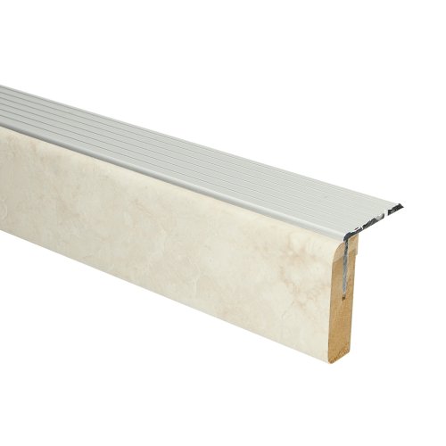 [72898] Uitloop. alu zilver Baltic grijs marmer 121x5,7cm