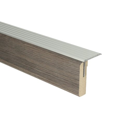 Uitloop. alu zilver Urbino warm eiken 121x5,7cm