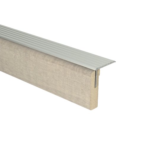 Uitlooptr. alu zilver Bussoleno Eik Grijs 90x5,7cm