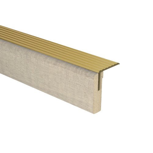 [74058] Uitlooptre. alu goud Bussoleno Eik Grijs 181x5,7cm