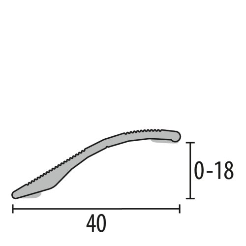 [50365] Overgangsprofiel zelfkl 0-18mm zwart gepoedercoat 3m