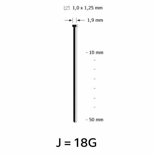 [WERPREJ30] Press Minibrads J-30mm cnkha | 5000 stuks