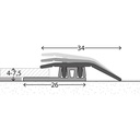 Aanpassingprofiel (N) PVC 34mm Zilver 4-75mm 270cm - nr. 323 | 3232011270