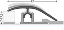 Aanpassingsprofiel 47mm Edelstaal 7-17,5mm 270cm - nr. 304 | 3042014270