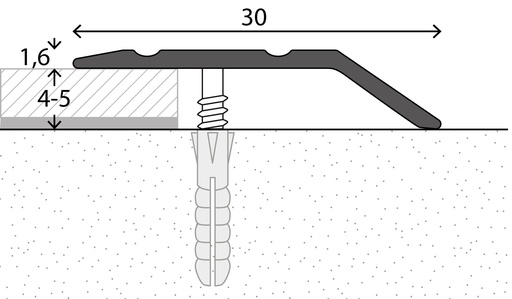 [222564109] Afdekstrip voet 4mm Schroef Zilver 10x270cm - nr. 145 | 1452311270