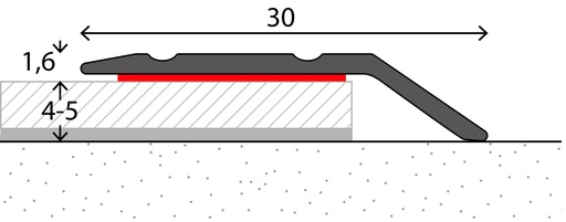 [222564107] Afdekstrip voet 4mm ZKL Alu. Zilver 10x270cm - nr. 145 | 1452411270