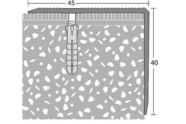 Hoekstrip Fijne Ribbel nr. Zilver 45x40mm 10x250cm - nr. 294 | 2941311250
