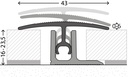 Overgangsprofiel 43mm Alum. 16-23, 5mm 270cm - nr. 302 | 3022011270