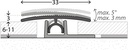 Overgangsprofiel Junior 33mm Zilver 6-12mm 270cm - nr. 316 | 3162011270