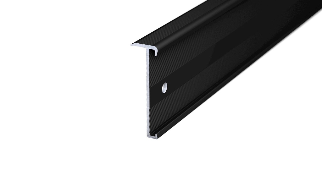 Trapkantprofiel PVC 2 - 3 mm Zwart Zijdeglans (9005) 10x300cm - nr. 271 | 2716332300