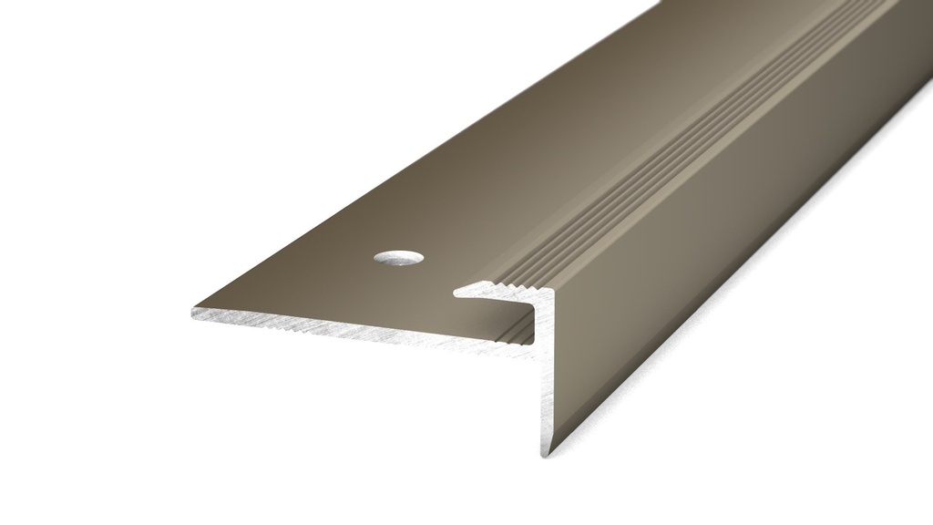 Trapkantprofiel PVC 2,5-3mm Edelstaal-Mat 10x250cm - nr. 177 | 1771314250