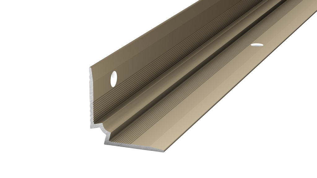 Traprand binnenhoek profiel PVC 2-3mm Edelstaal-Mat 25x25mm 10x250cm - nr. 107 | 1071314250
