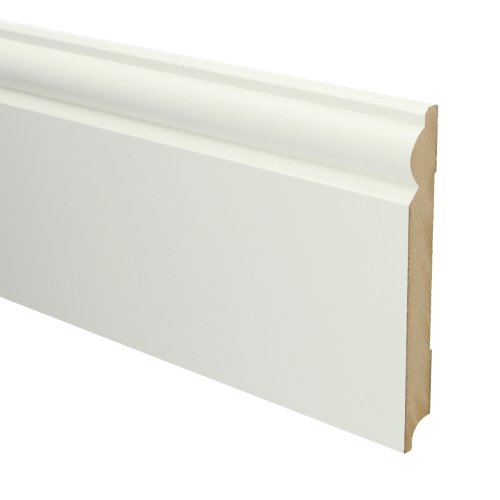MDF Barok plint 150x18 wit voorgelakt RAL 9010
