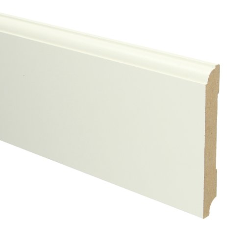 [16018] MDF Eigentijdse plint 120x15 wit voorgelakt RAL 9010