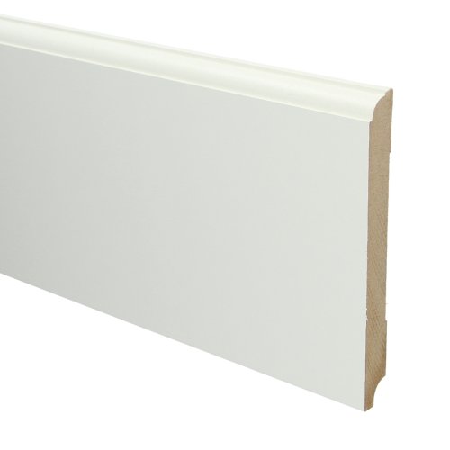 MDF Eigentijdse plint 150x15 wit voorgelakt RAL 9010