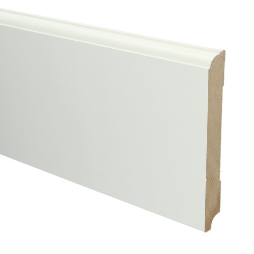[16051] MDF Eigentijdse plint 150x18 wit voorgelakt RAL 9010