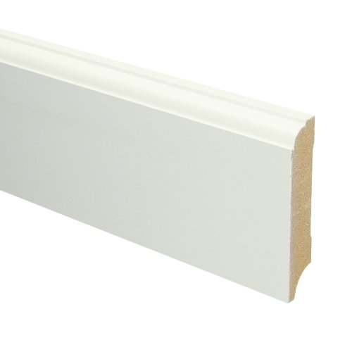 [16046] MDF Eigentijdse plint 70x12 wit voorgelakt RAL 9010