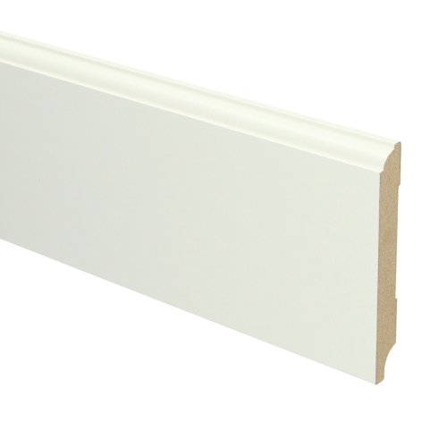 [16047] MDF Eigentijdse plint 90x12 wit voorgelakt RAL 9010