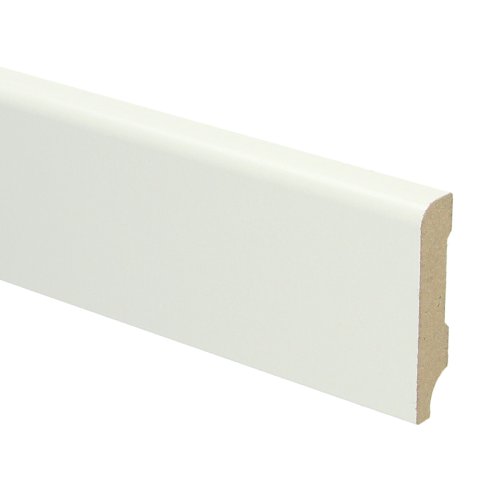 [16011] MDF Koloniale plint 60x12 wit voorgelakt RAL 9010
