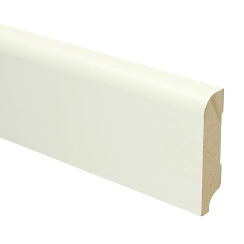 [16012] MDF Koloniale plint 76x18 wit voorgelakt RAL 9010
