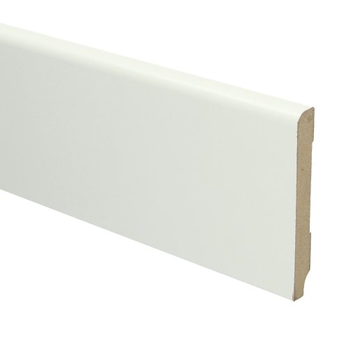 [16010] MDF Koloniale plint 90x12 wit voorgelakt RAL 9010