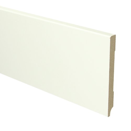 [16029] MDF Moderne plint 120x12 wit voorgelakt RAL 9010