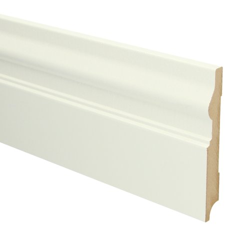 [16066] MDF Renaissance plint 120x15 wit voorgelakt RAL 9010