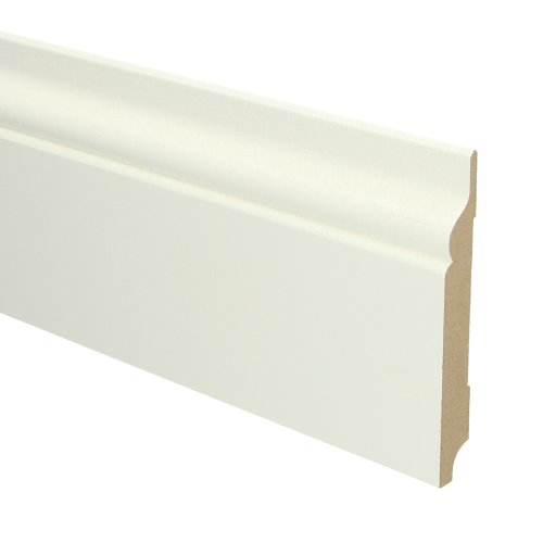[16053] MDF Romantische plint 120x15 wit voorgelakt RAL 9010