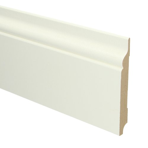 [16055] MDF Romantische plint 150x18 wit voorgelakt RAL 9010