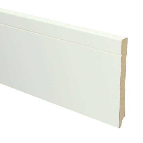 [16092] MDF Tijdloze plint 120x12 wit voorgelakt RAL 9010