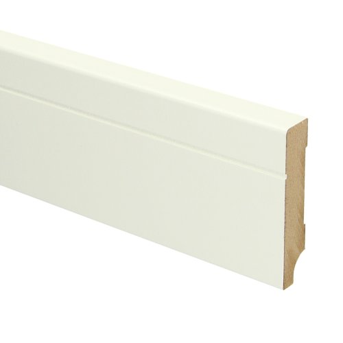[16090] MDF Tijdloze plint 70x12 wit voorgelakt RAL 9010