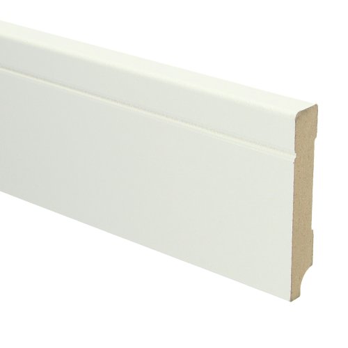 [16093] MDF Tijdloze plint 90x15 wit voorgelakt RAL 9010