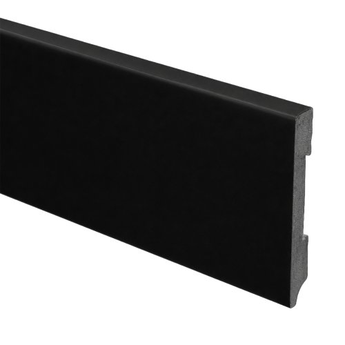 [T16726] Watervaste kunststof Moderne plint 90x12 zwart mat