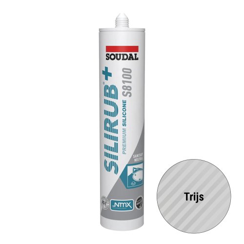[84042] Soudal Siliconenkit Transparant grijs/trijs 300 ml
