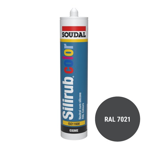 [84023] Soudal Silirub Color Siliconenkit RAL 7021 300ml