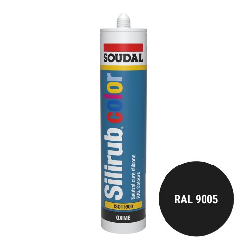 [84037] Soudal Silirub Color Siliconenkit RAL 9005 300ml