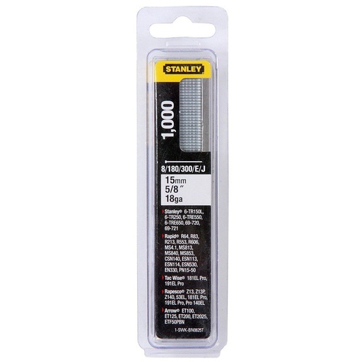 [WERST1SWKBN0625T] Stanley Spijker 15 mm Type J - 1000 stuks | Tacker 6-TR350