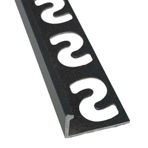 [18012] Substrat Aluminium Tegelprofiel Recht 11mm Antraciet gecoat 3m