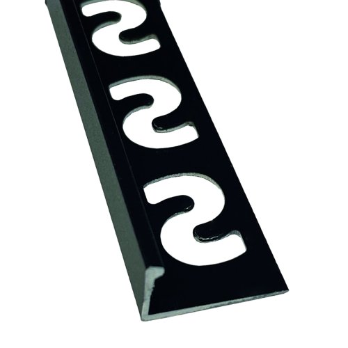 [15019] Substrat Aluminium Tegelprofiel Recht 11mm Zwart gecoat 2,5m