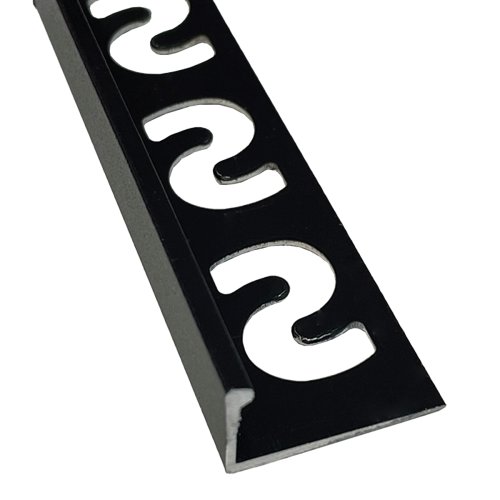 Substrat Aluminium Tegelprofiel Recht 11mm Zwart gecoat 3m