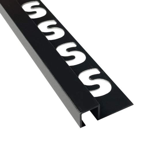 [15085] Substrat Aluminium Vierkant profiel 11mm Zwart gecoat 2,5m