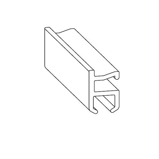 [701301600] F100 Rail alu wit 6 mtr 20x6mtr