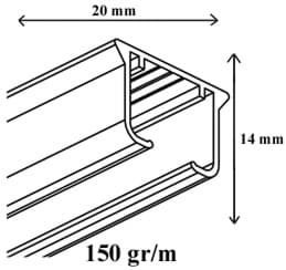 [704001007] KS Rail Wit 7mtr 20stf