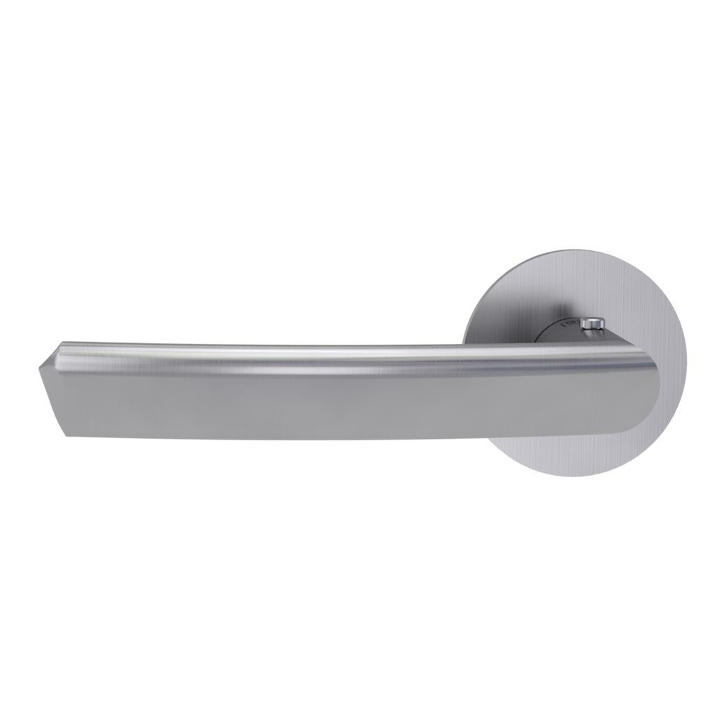 Deurgreeppaar CRYSTAL PIATTA S Vlakke rozet rozetten rond smart2lock 2.0 L RVS mat