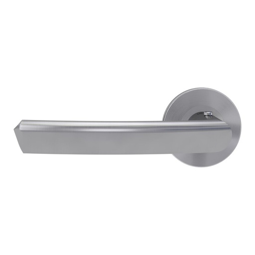 [BAUZUB284_DL] Deurgreeppaar CRYSTAL Schroefsysteem rozetten rond smart2lock 2.0 L RVS mat