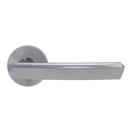 [BAUZUB284_DR] Deurgreeppaar CRYSTAL Schroefsysteem rozetten rond smart2lock 2.0 R RVS mat