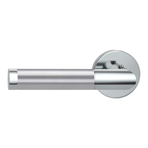 [BAUZUB299_DL] Deurgreeppaar LOREDANA Clipsysteem rozetten rond smart2lock 2.0 L RVS gepolijst-mat