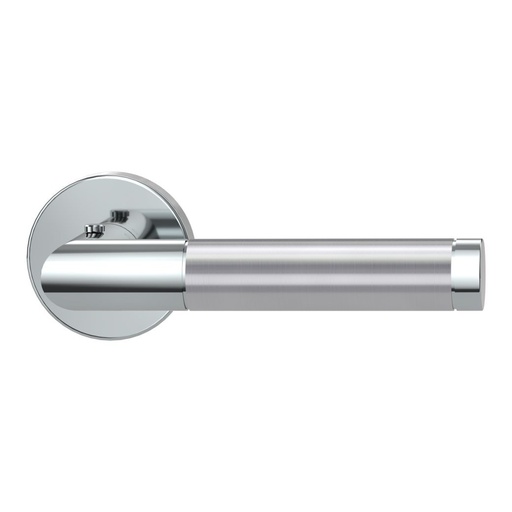 [BAUZUB299_DR] Deurgreeppaar LOREDANA Clipsysteem rozetten rond smart2lock 2.0 R RVS gepolijst-mat
