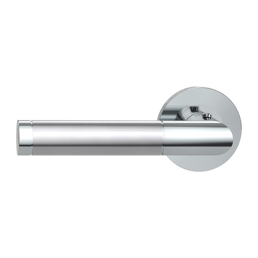 [BAUZUB281_DL] Deurgreeppaar LOREDANA PROF Schroefsysteem rozetten rond smart2lock 2.0 L RVS gepolijst-mat
