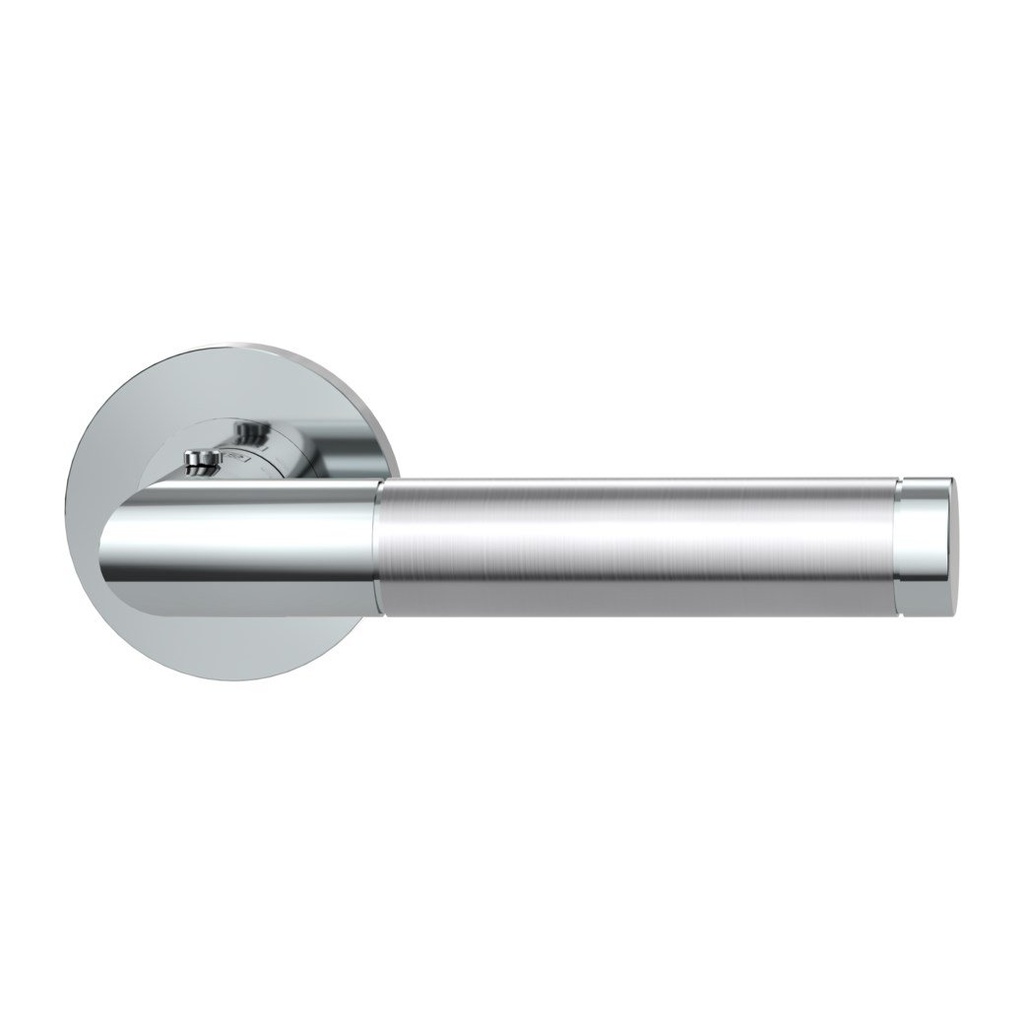 Deurgreeppaar LOREDANA PROF Schroefsysteem rozetten rond smart2lock 2.0 R RVS gepolijst-mat